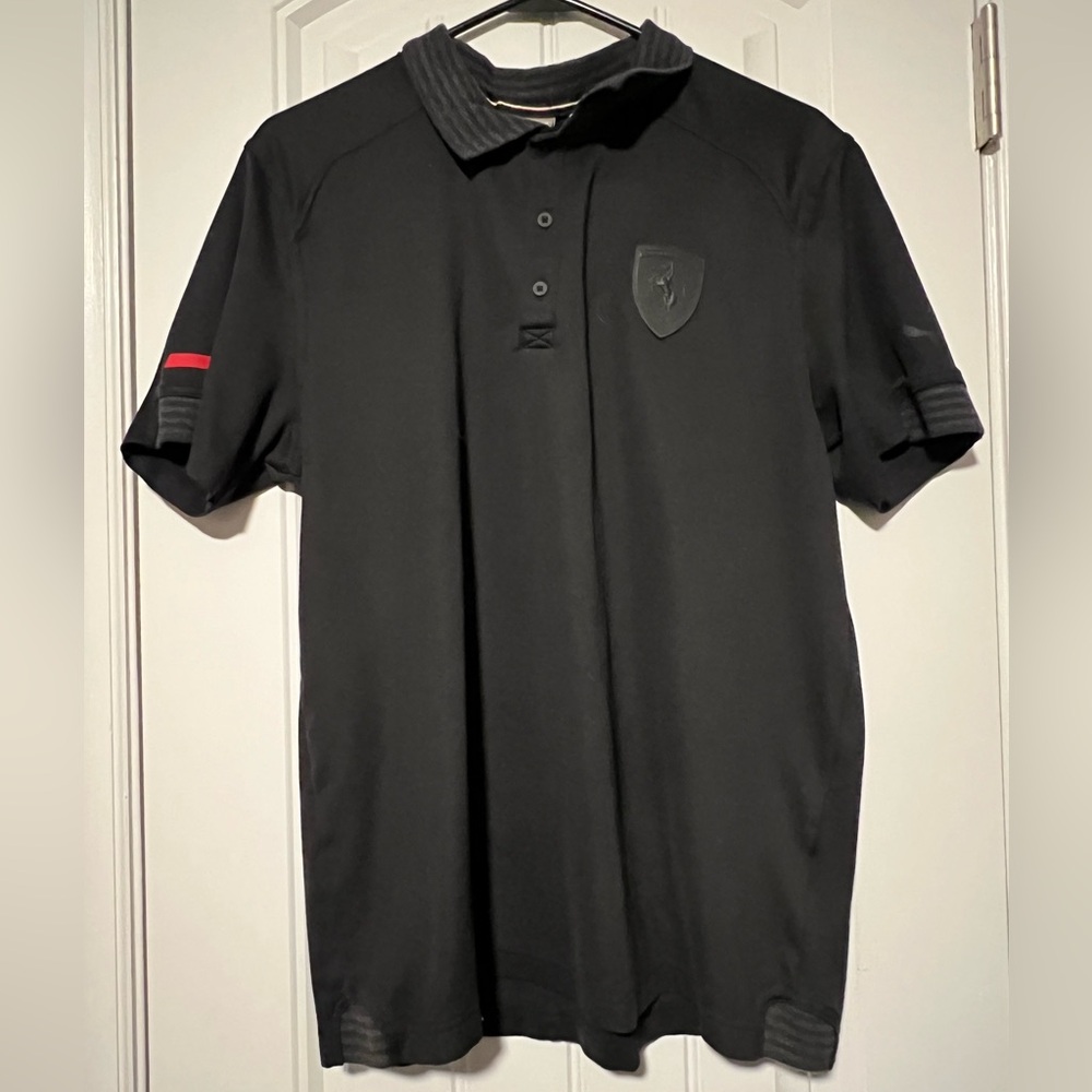 Puma x Ferrari 10th Anniversary Black Polo with Red Detail